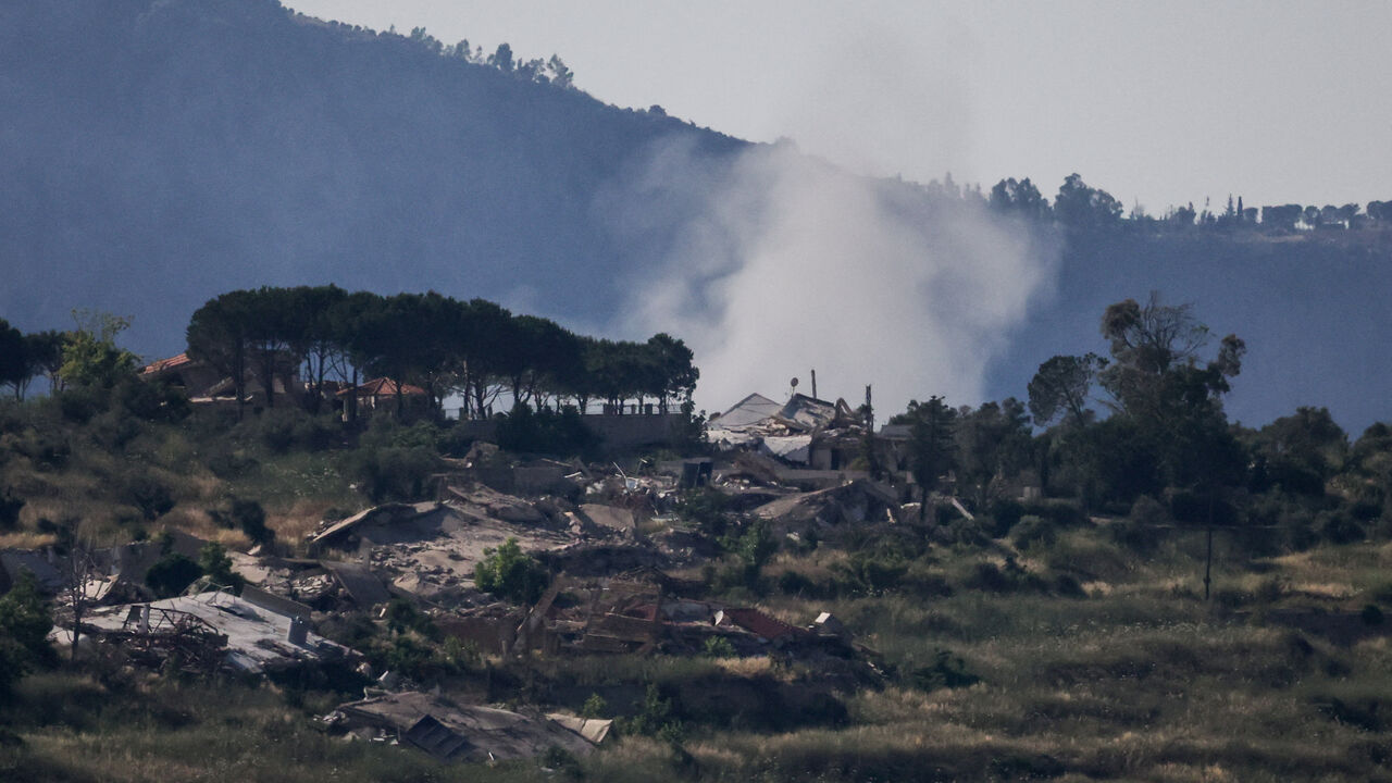 Smoke rises in southern Lebanon following an explosion, as seen from the Israeli side of the Israel-Lebanon border, in northern Israel, June 10, 2026. REUTERS/Ammar Awad