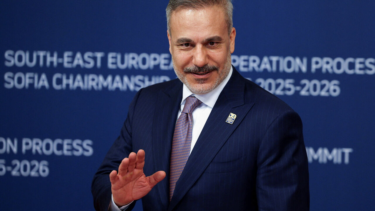 Turkish Foreign Minister Hakan Fidan gestures during the South-East European Cooperation Process (SEECP) summit in Sofia, Bulgaria, June 10, 2026. REUTERS/Spasiyana Sergieva