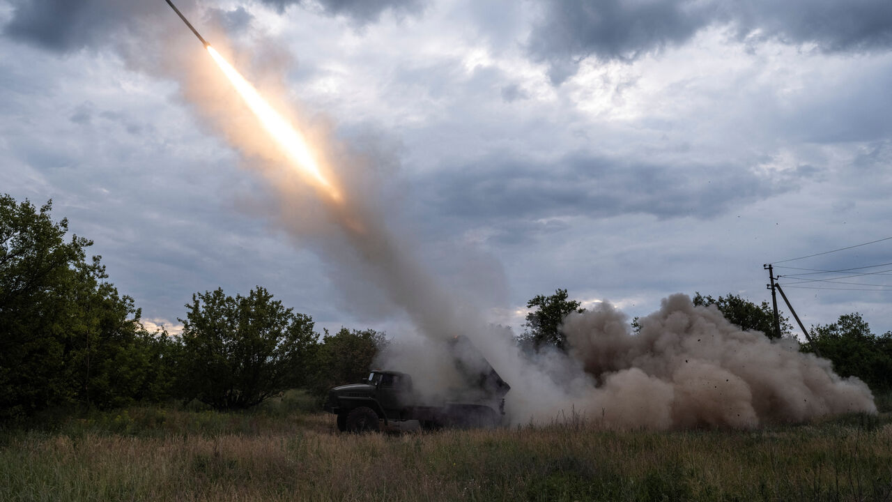 Servicemen of the 93rd Kholodnyi Yar Separate Mechanized Brigade of the Ukrainian Armed Forces fire a BM-21 Grad multiple launch rocket system towards Russian troops, amid Russia's attack on Ukraine, near the frontline town of Kostiantynivka, Ukraine, June 4, 2026. Iryna Rybakova/Press Service of the 93rd Kholodnyi Yar Separate Mechanized Brigade of the Ukrainian Armed Forces/Handout via REUTERS/File Photo