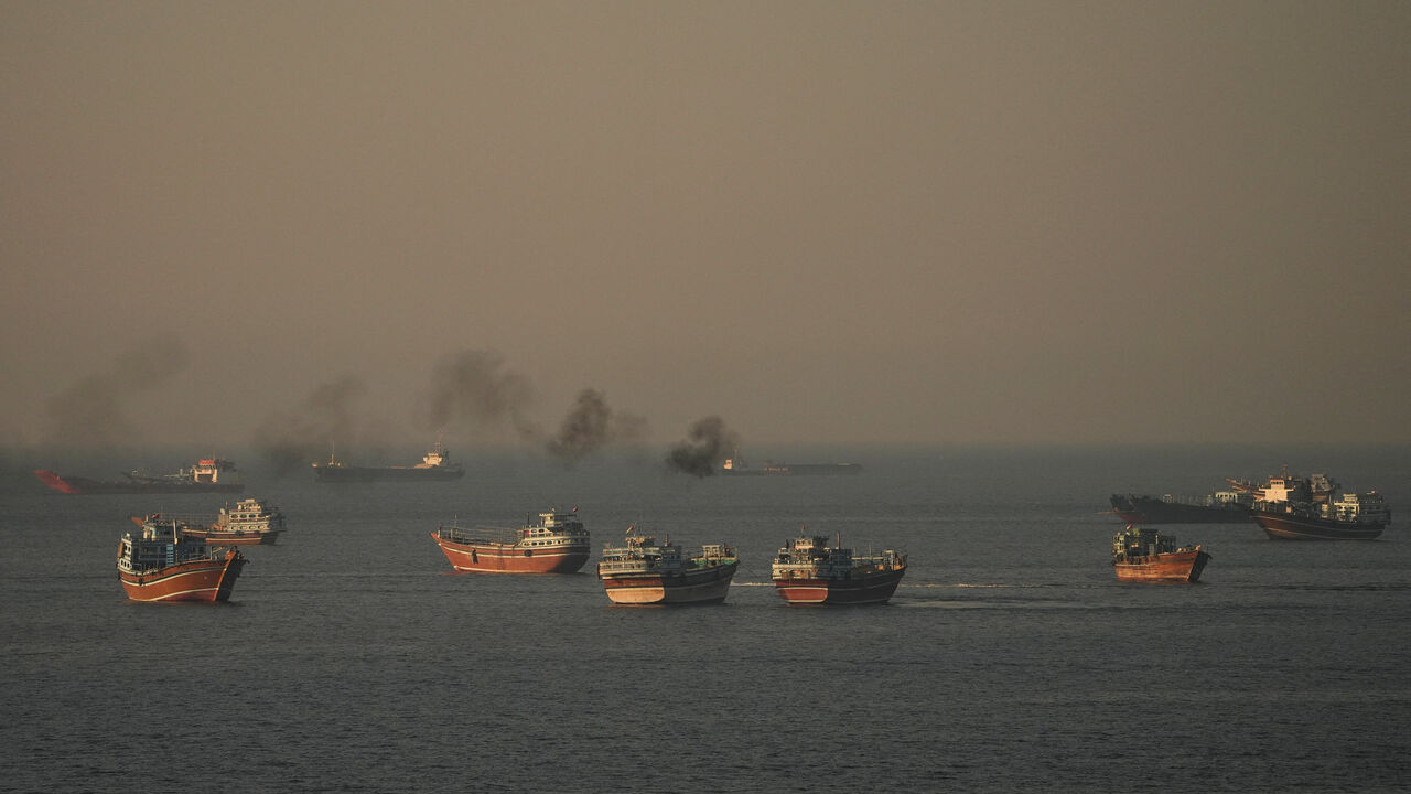 Vessels at the Strait of Hormuz, as seen from Musandam, Oman, June 15, 2026. REUTERS/Stringer