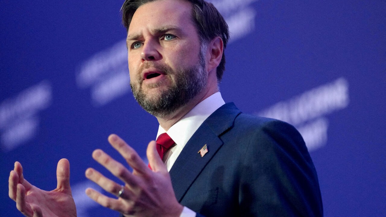 U.S. Vice President JD Vance speaks to members of the media, after the U.S. and Iran held high-level talks at the Lake Lucerne Summit, at Buergenstock Resort Lake Lucerne near Stansstad, Switzerland, June 22, 2026. REUTERS/Nathan Howard/Pool