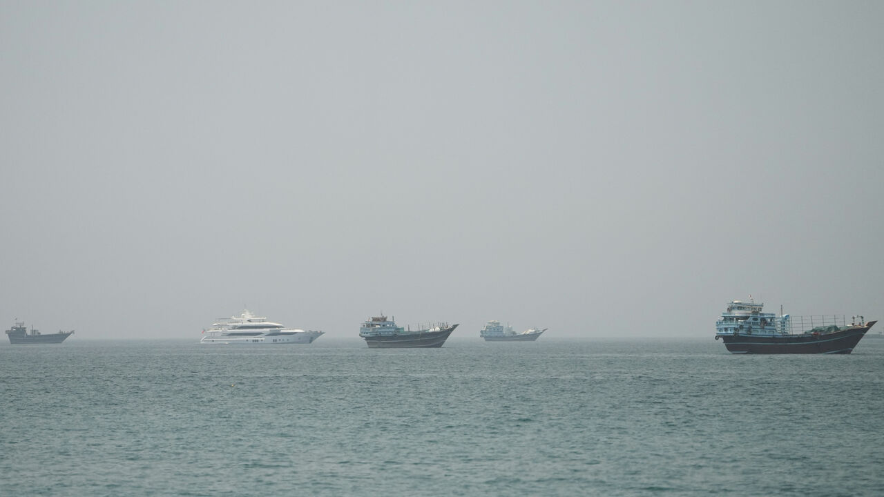 Vessels at the Strait of Hormuz, as seen from Musandam, Oman, June 24, 2026. REUTERS/Stringer