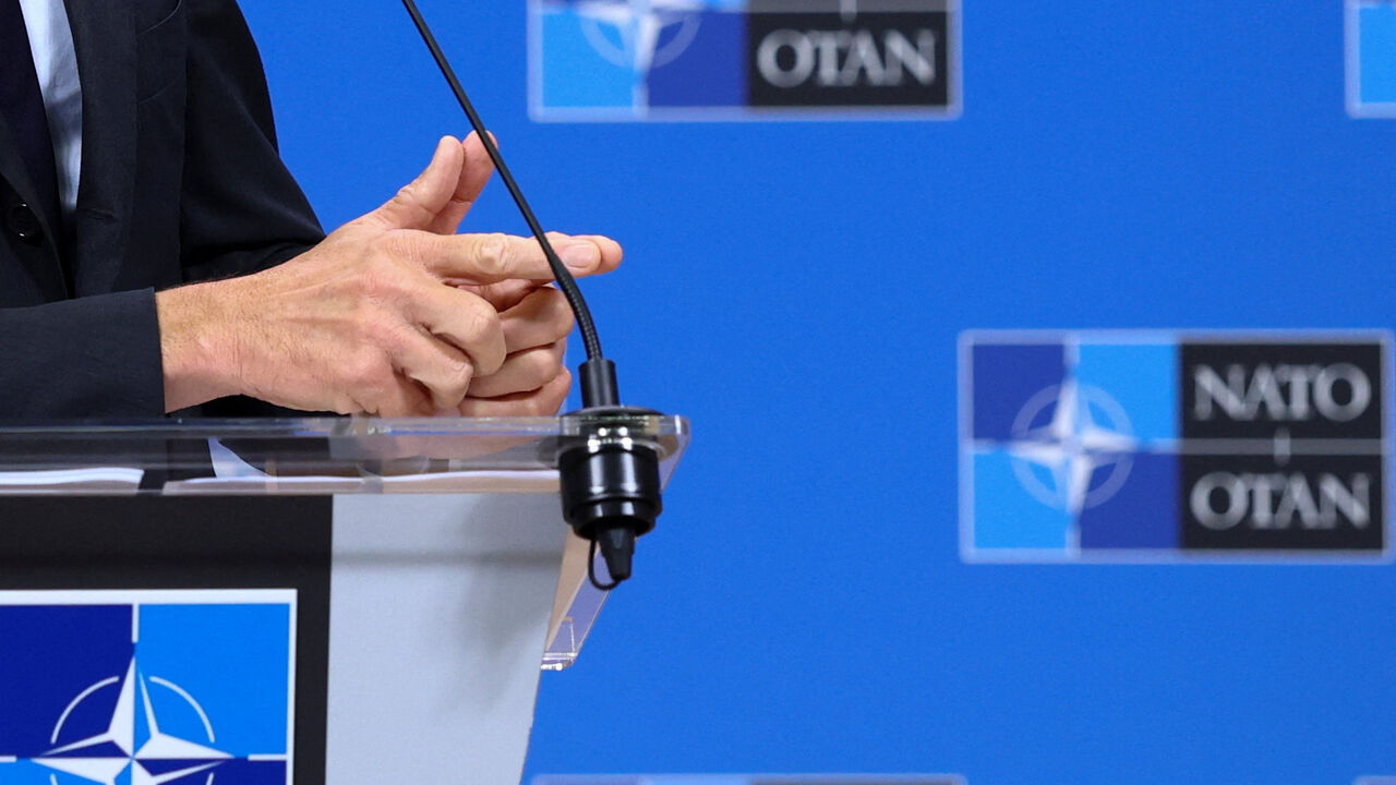 NATO Secretary General Mark Rutte holds a press conference ahead of a Defence Ministers meeting at the Alliance's headquarters in Brussels, Belgium June 17, 2026. REUTERS/Yves Herman