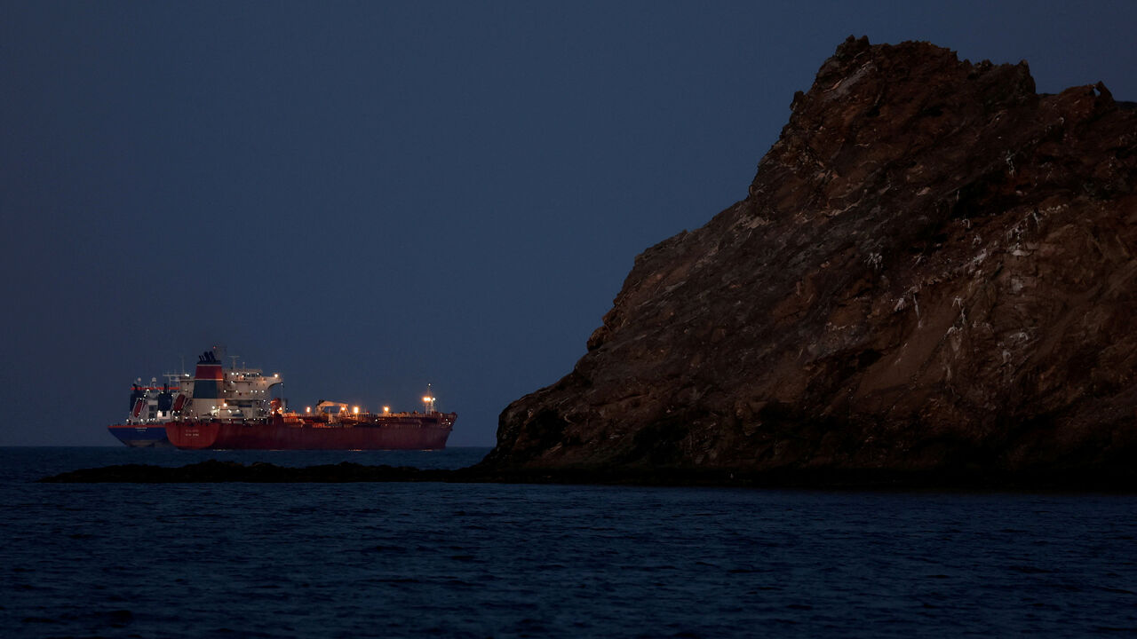 FILE PHOTO: The Callisto tanker sits anchored as the traffic is down in the Strait of Hormuz, amid the U.S.-Israeli conflict with Iran, in Muscat, Oman, March 10, 2026. REUTERS/Benoit Tessier/File Photo