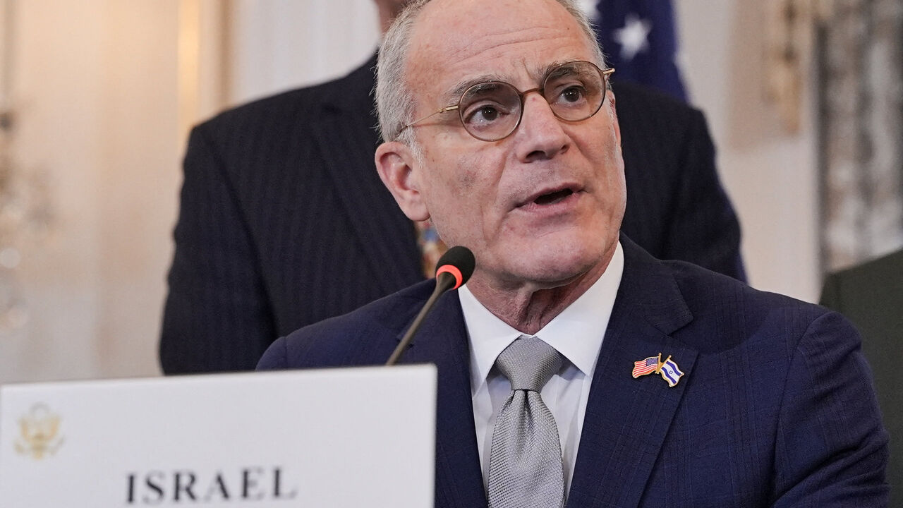 Israel's Ambassador to the U.S. Yechiel Leiter speaks next to U.S. Secretary of State Marco Rubio, State Department Counselor Daniel Holler, and Lebanon's Ambassador to the U.S. Nada Hamadeh during a meeting at the State Department in Washington, D.C., U.S., June 26, 2026. REUTERS/Ken Cedeno