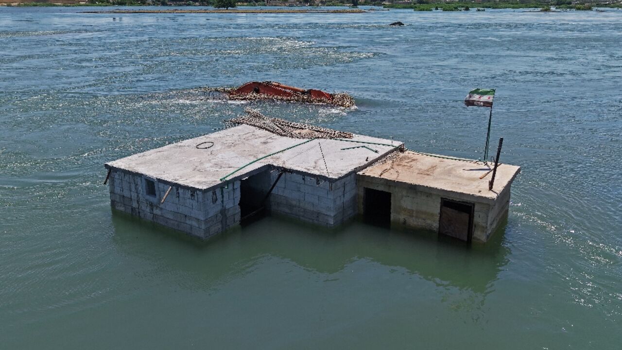 Rising water levels along the Euphrates River has caused flooding in Raqa province