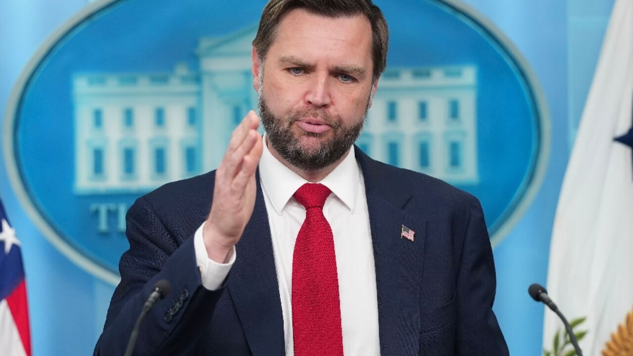 US Vice President JD Vance speaks during a press briefing in the Brady Briefing Room of the White House in Washington, DC, on June 18, 2026.