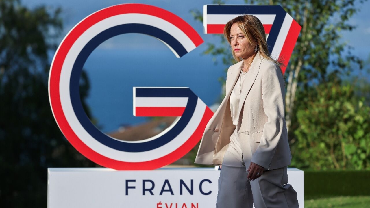 Meloni joined other G7 leaders for talks in the French spa town of Evian