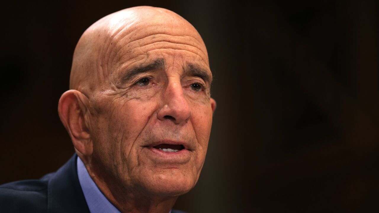 Tom Barrack testifies during his Senate Foreign Relations Committee confirmation hearing in the Dirksen Senate Office Building on April 01, 2025, in Washington, DC. 