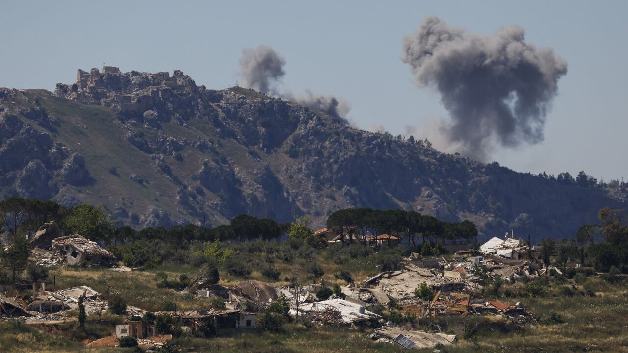 Smoke rises following Israeli bombardment in southern Lebanon close to the Beaufort Castle as seen from a position across the border in the Upper Galilee, in northern Israel on June 4, 2026. 