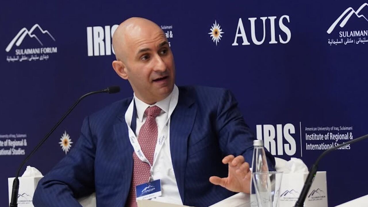Krikor Der-Hagopian at the 9th Sulaimani Forum, in Sulaimaniyah, Iraq, on April 16, 2025.