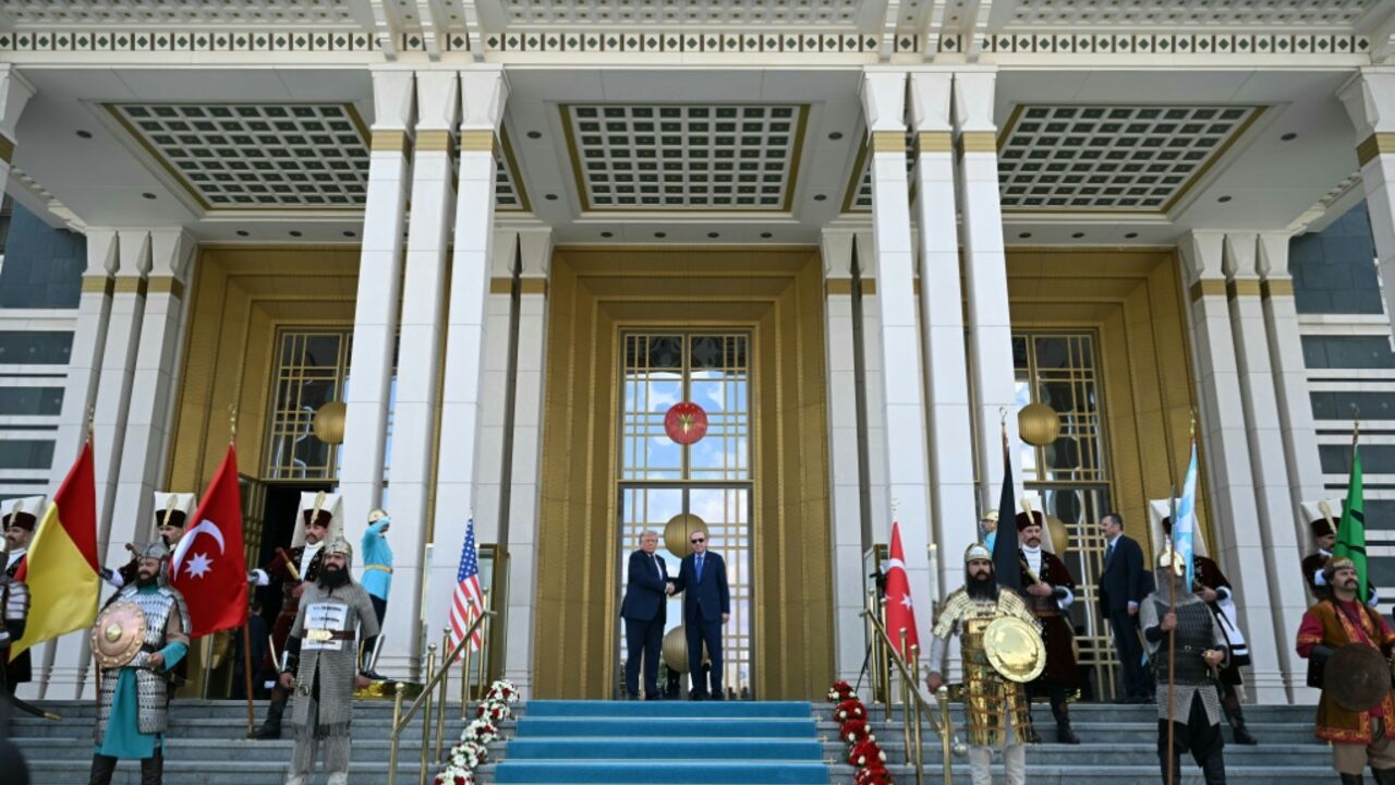 Turkish President Recep Tayyip Erdogan gave US President Donald Trump a lavish state arrival ceremony at the Bestepe Presidential Compound in Ankara