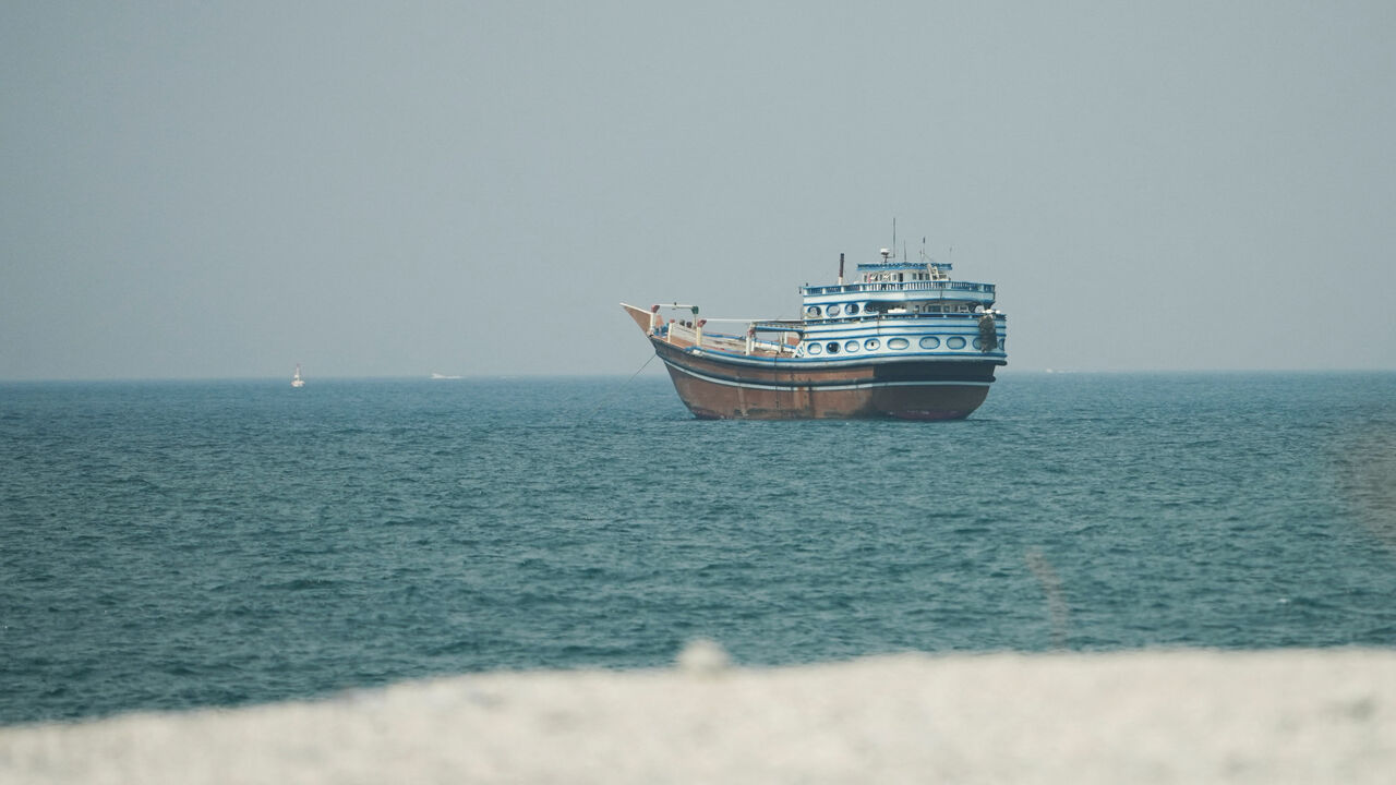 A vessel at the Strait of Hormuz, as seen from Musandam,Oman, July 13, 2026. REUTERS/Stringer