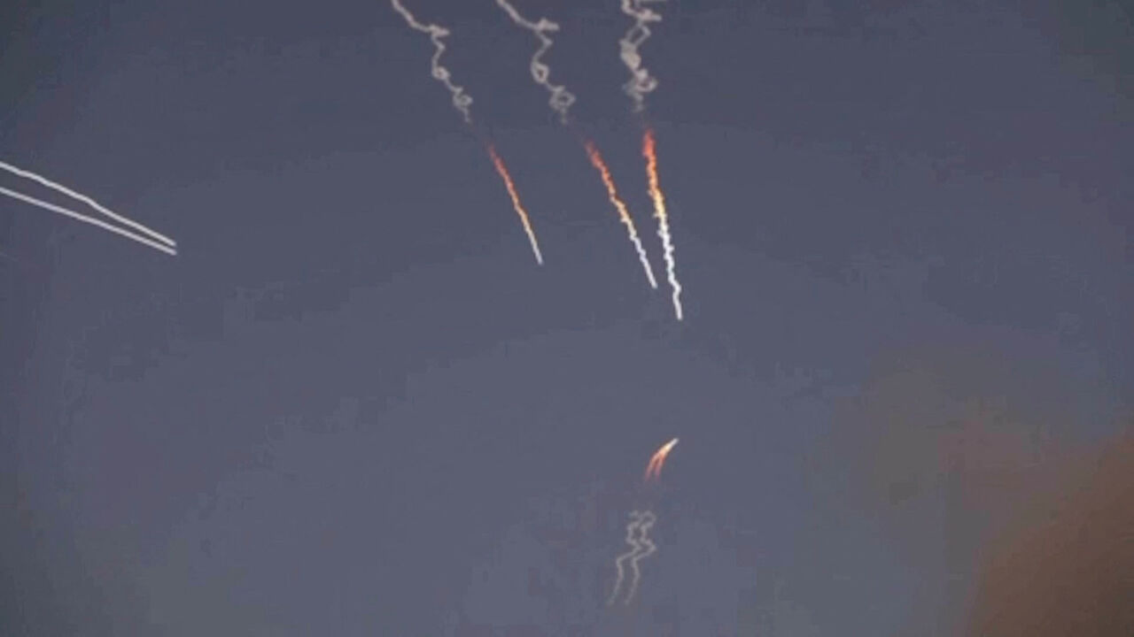 FILE PHOTO: Iranian missiles are launched, as Iran's Revolutionary Guards said they had carried out attacks against a U.S. base in Jordan and 21 other targets in the Gulf on Wednesday in retaliation for American strikes around the Strait of Hormuz, from a location given as Tehran, Iran, released June 10, 2026, in this still image taken from a video.  WANA via Pool/via REUTERS