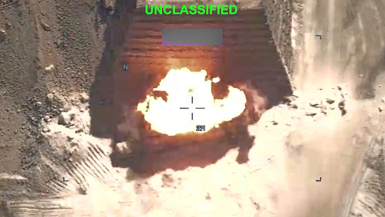An explosion at an unknown location, during what U.S. Central Command (CENTCOM) says are strikes on Iran, in this screengrab taken from a handout video released on July 20, 2026. U.S. Central Command/Handout via REUTERS