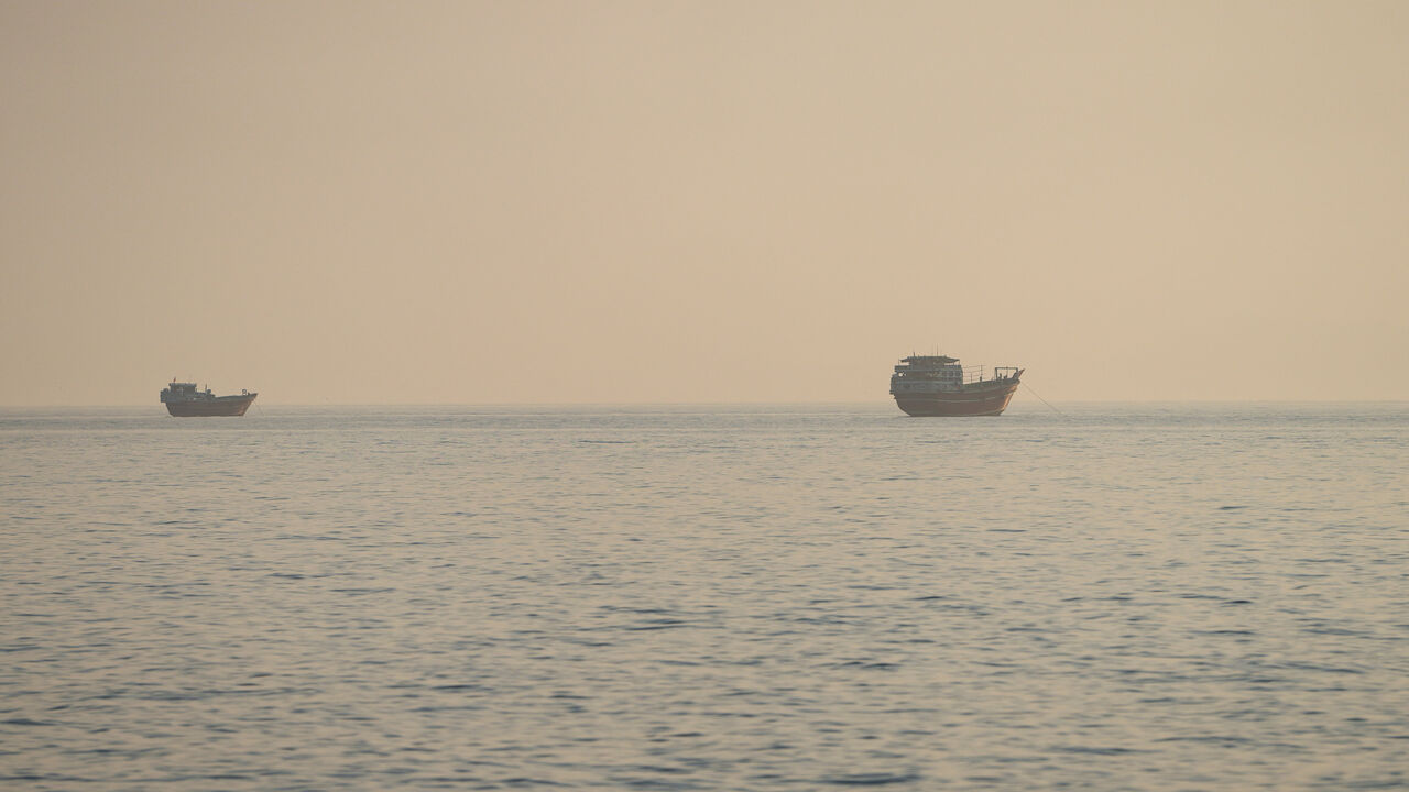 Vessels at the Strait of Hormuz, as seen from Musandam, Oman, July 28, 2026. REUTERS/Stringer