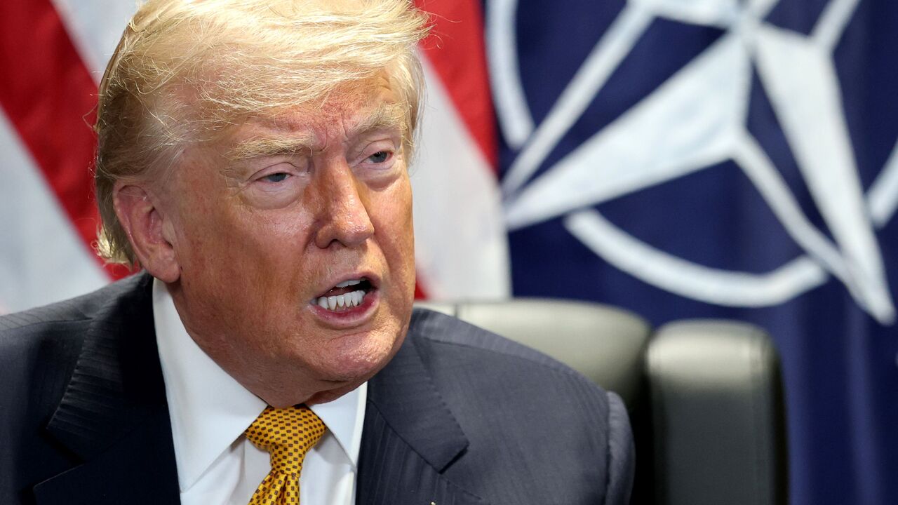 U.S. President Donald Trump meets with NATO Secretary General Mark Rutte (not shown) for bilateral talks at Beştepe Presidential Compound during the NATO Summit on July 08, 2026 in Ankara, Turkey. Leaders from NATO's 32 countries, plus NATO allies like Ukraine, gathered in the Turkish capital to discuss a range of issues involving spending targets, defense industrial production, and support for Ukraine, among other topics. (Photo by Win McNamee/Getty Images)