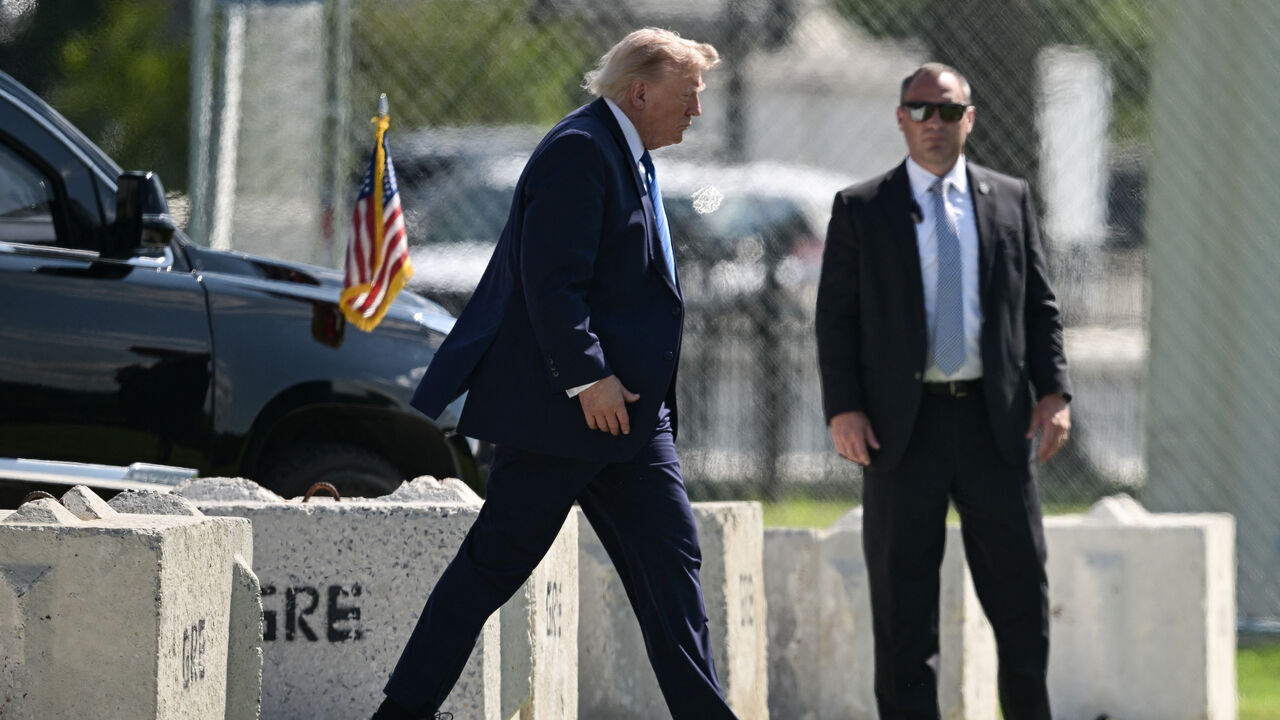 US President Donald Trump walks to board Marine One on the Ellipse near the White House in Washington, DC, on July 31, 2026. President Trump is traveling to Camp David in Maryland to hold a cabinet meeting and later to Bedminster, New Jersey to spend the weekend at his golf club. (Photo by Oliver Contreras / AFP via Getty Images)
