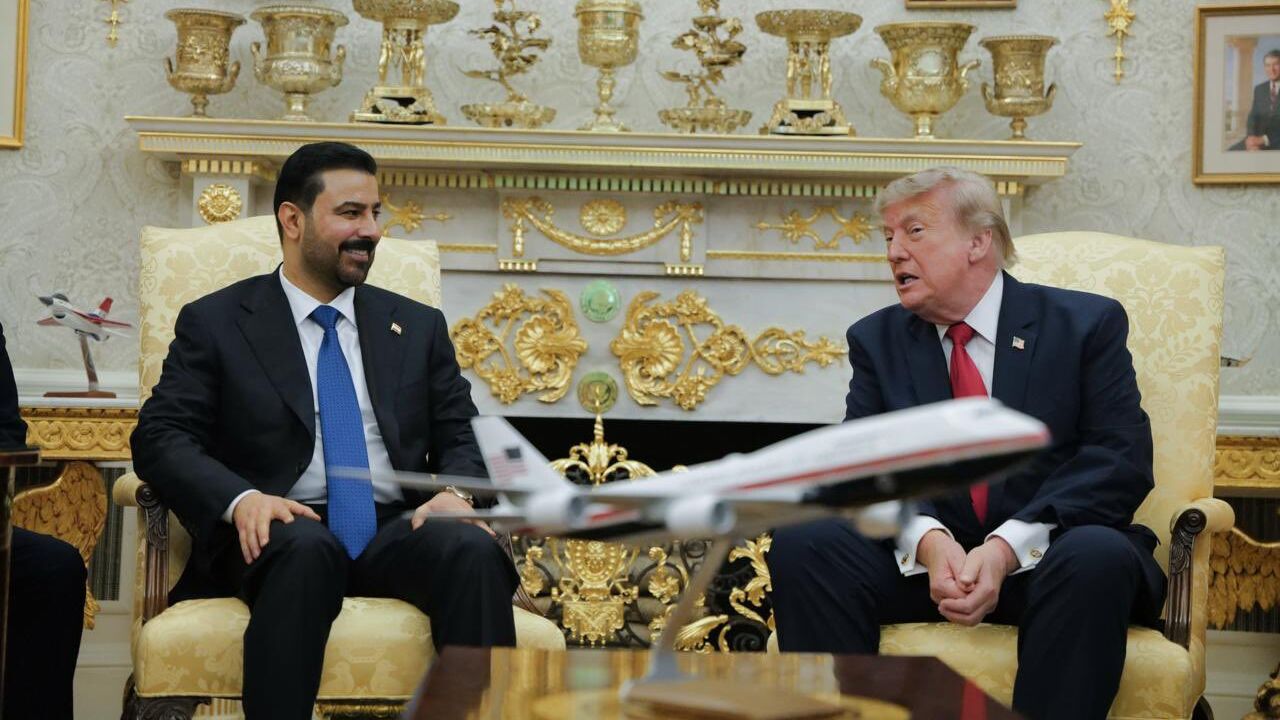 Iraqi Prime Minister Ali al-Zaidi meets with US President Donald Trump in the Oval Office at the White House, Washington, DC, July 14, 2026.