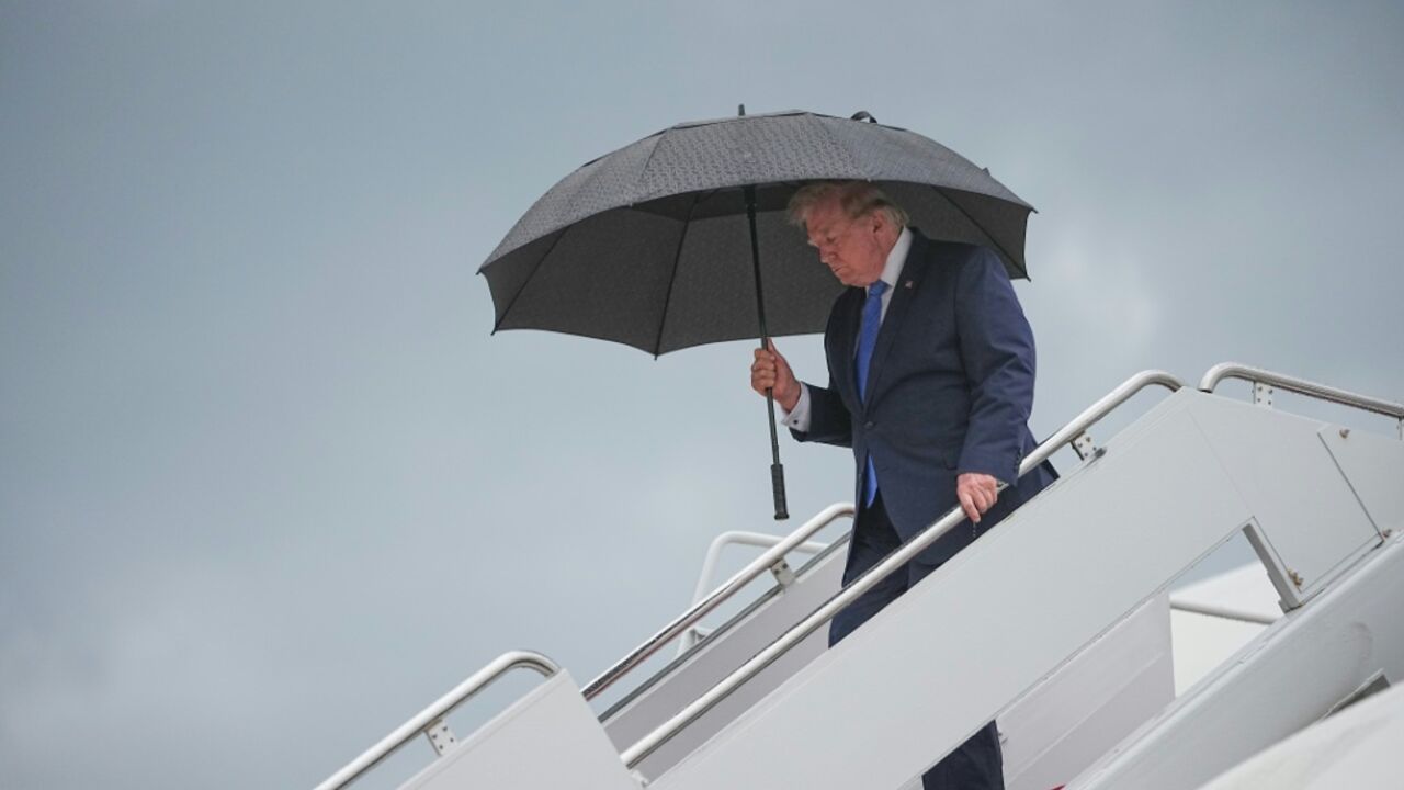 Trump returned to Washington after a weekend at his golf course in New Jersey