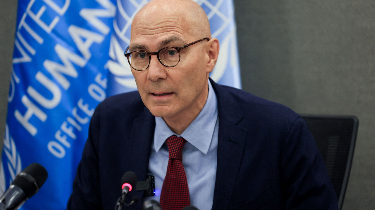 FILE PHOTO: United Nations High Commissioner for Human Rights Volker Turk holds a press conference in Beirut, Lebanon, July 27, 2026. REUTERS/Mohamed Azakir/File Photo