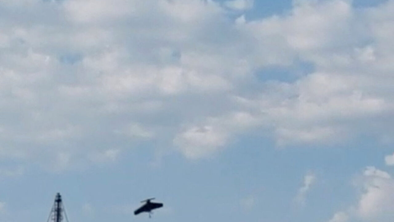 A drone approaches to attack the Turkish cargo ship Nadezhda, August 3, 2026, in this screengrab obtained from a video. Video Obtained By Reuters/ via REUTERS