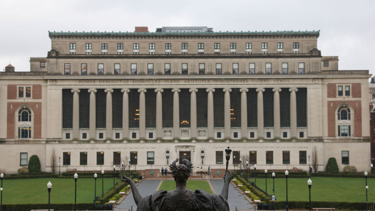A view of the main campus of Columbia University, in New York City, New York, U.S., April 12, 2025. REUTERS/Caitlin Ochs