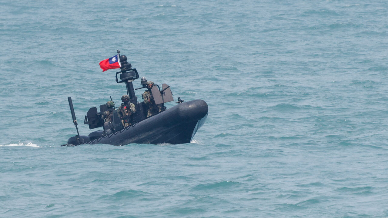 FILE PHOTO: A Taiwan M109 Special Operations Assault Boat takes part in the annual Han Kuang military exercises at a navy base in  Kaohsiung, Taiwan, August 8, 2026. REUTERS/Ann Wang/File Photo