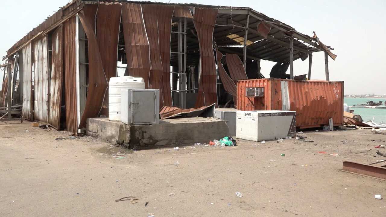 Damage in the aftermath of Houthi strikes on the Red Sea port city of Mocha, Yemen, August 10, 2026 in this screengrab taken from a handout video.Al Joumhouriya TV/Handout via REUTERS