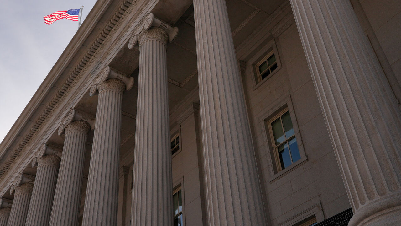 A general view of the U.S. Department Of The Treasury in Washington, D.C., U.S., February 1, 2026. REUTERS/Ken Cedeno