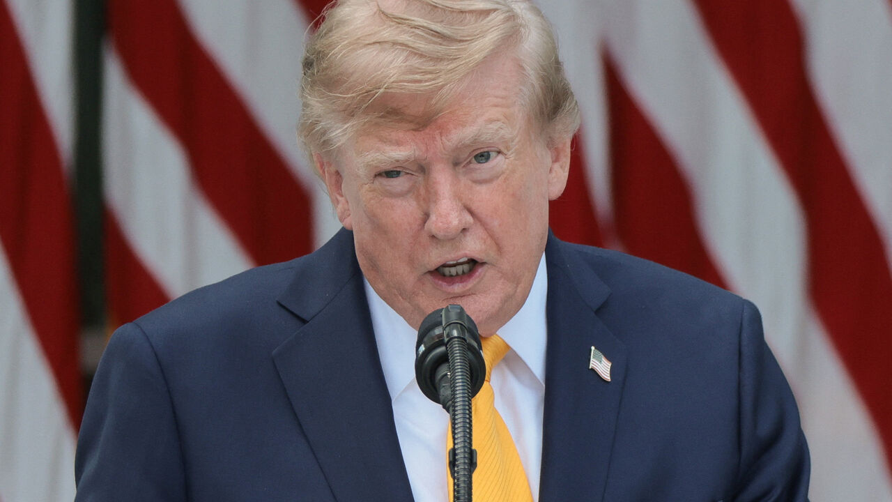 U.S. President Donald Trump speaks as he hosts a back-to-school-themed event to highlight his administration's education policies, in the Rose Garden at the White House in Washington, D.C., U.S., August 24, 2026. REUTERS/Jonathan Ernst