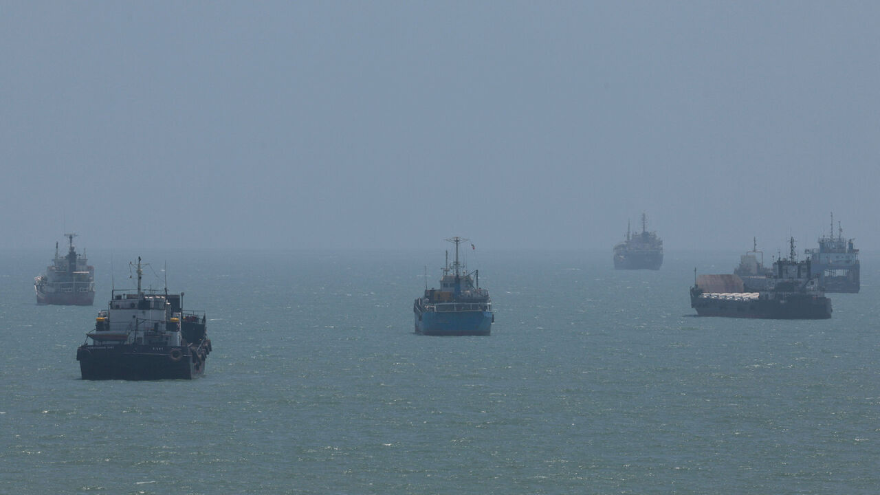 Vessels in the Strait of Hormuz are visible near the beach of Bandar Abbas, Iran, August 26, 2026. Majid Asgaripour/WANA (West Asia News Agency) via REUTERS/File Photo