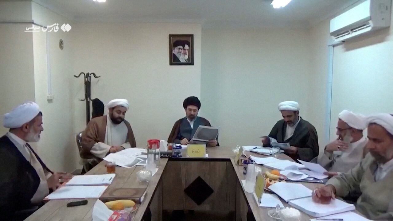 A still image from undated archive footage released by Iranian media on August 24, 2026, shows Mojtaba Khamenei attending a meeting before he assumed the role of Iran's Supreme Leader, at an unknown location.  Pool via WANA/REUTERS TV/Handout via REUTERS/File Photo