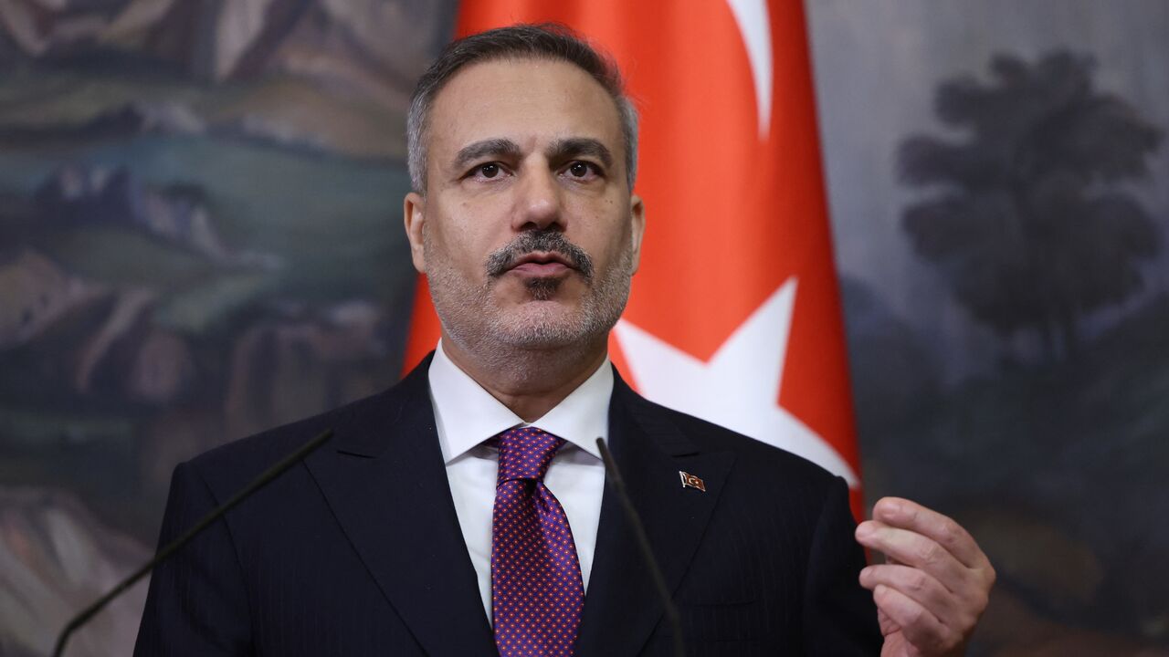 Turkish Foreign Minister Hakan Fidan attends a press conference in Moscow on June 16, 2026.