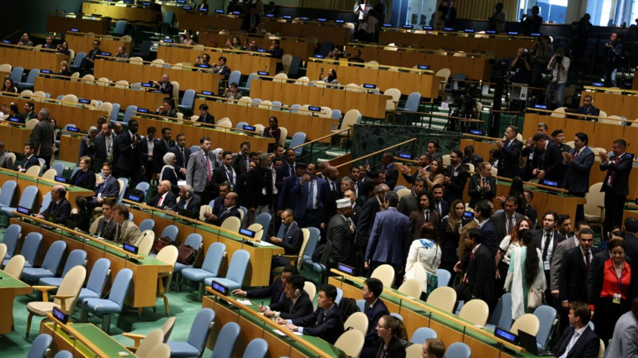 As in past years when Netanyahu has addressed the UN General Assembly, he faces protest from delegations leaving the meeting in opposition to his policies