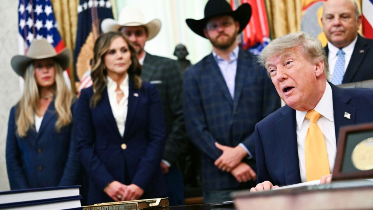 US President Donald Trump speaks before signing executive orders releated to beef processing and cattle ranchers, in the Oval Office