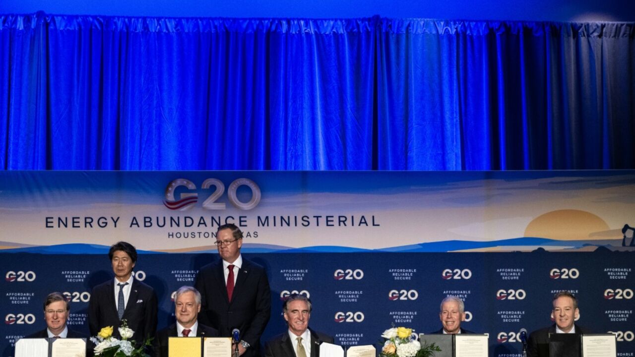 US leaders at the G20 meeting of energy ministers in Houston touted American power and avoided discussing consequences of the Iran war