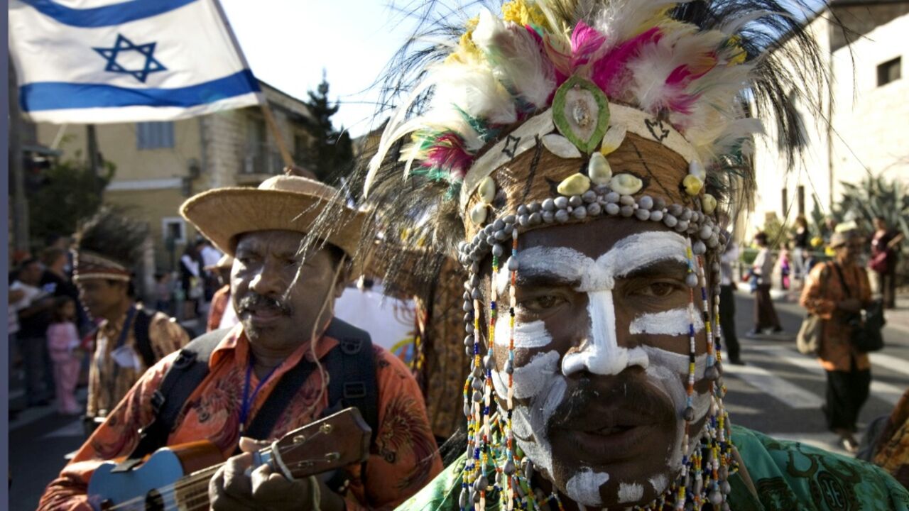 Christian pilgrims from Papua New Guinea joined thousands taking part in an annual support march for Israel in Jerusalem in 2008.