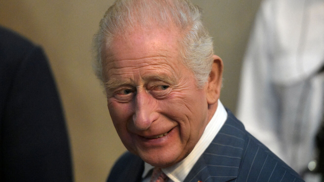 Britain's King Charles attends a preview of the Bayeux Tapestry, at British Museum in London, Britain, September 2, 2026.  Thomas Krych/Pool via REUTERS