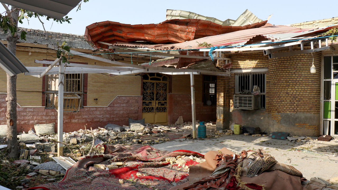 Rubble lies around a damaged house following a reported attack near a wedding gathering in Kuhistik, Sirik, Iran, September 2, 2026. Razieh Poudat/ISNA/via WANA (West Asia News Agency) via REUTERS