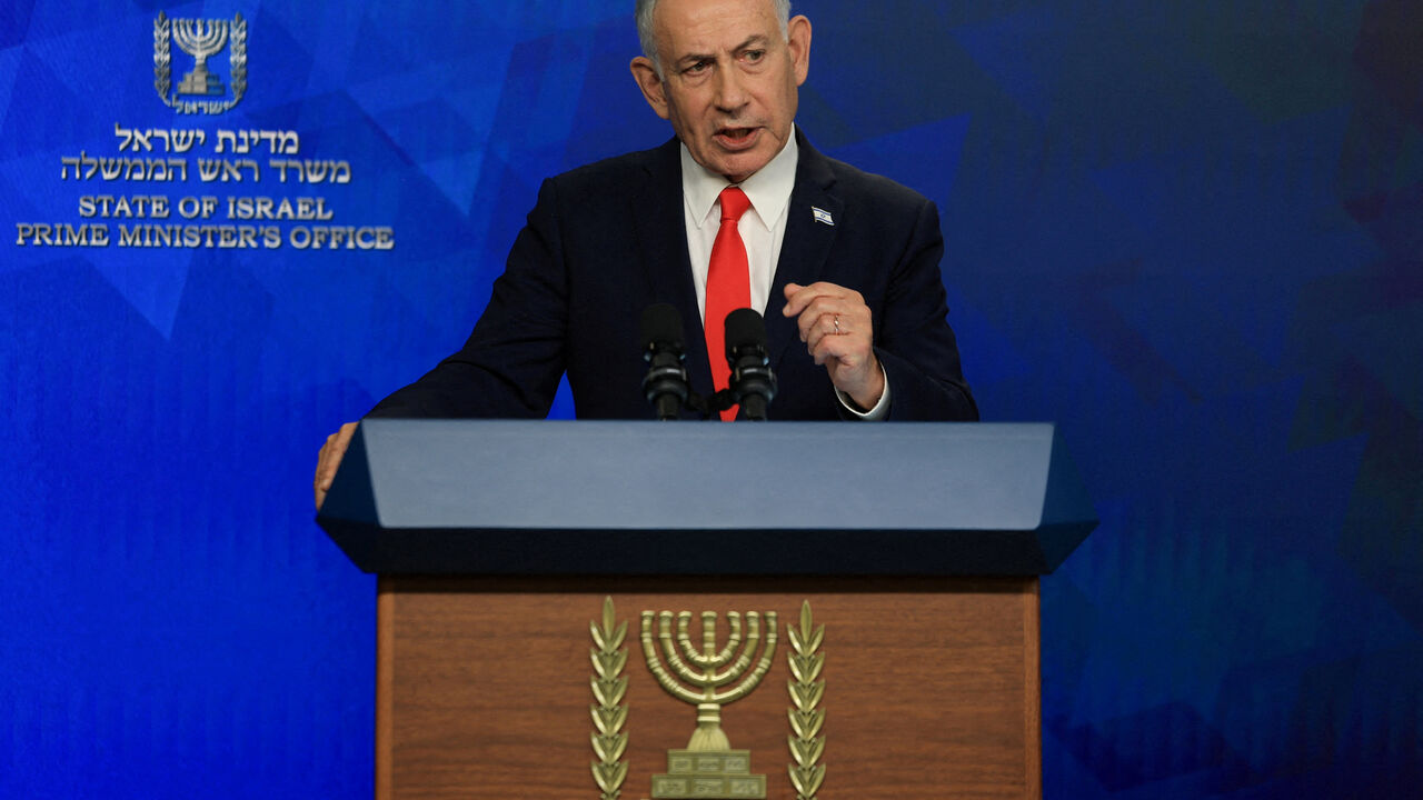FILE PHOTO: Israeli Prime Minister Benjamin Netanyahu holds a news conference, following a U.S.-Iran deal, in Jerusalem, June 15, 2026. REUTERS/Ronen Zvulun/Pool/File Photo