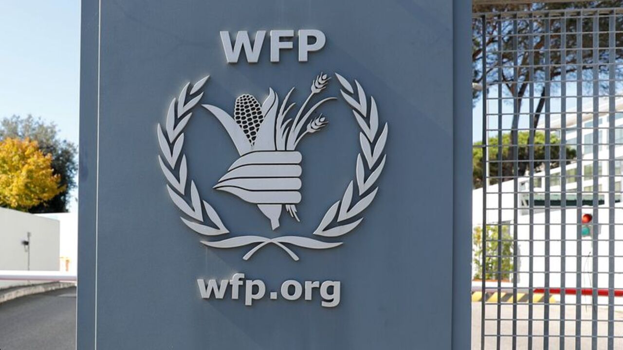 A logo of the World Food Programme is seen at their headquarters, in Rome, Italy
