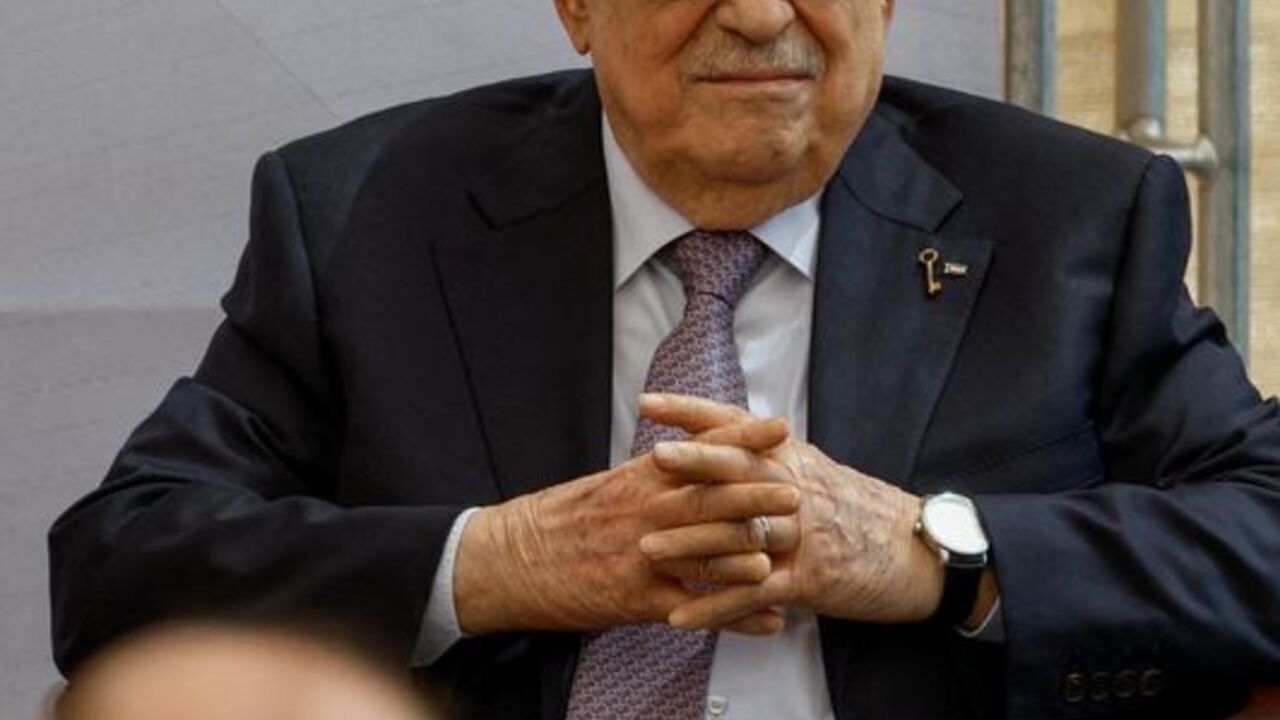FILE PHOTO: Palestinian President Mahmoud Abbas attends a ceremony in Ramallah