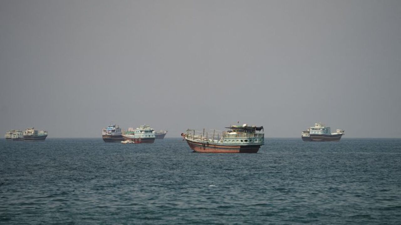 FILE PHOTO: Vessels trickle through Strait of Hormuz as Mideast tension persists