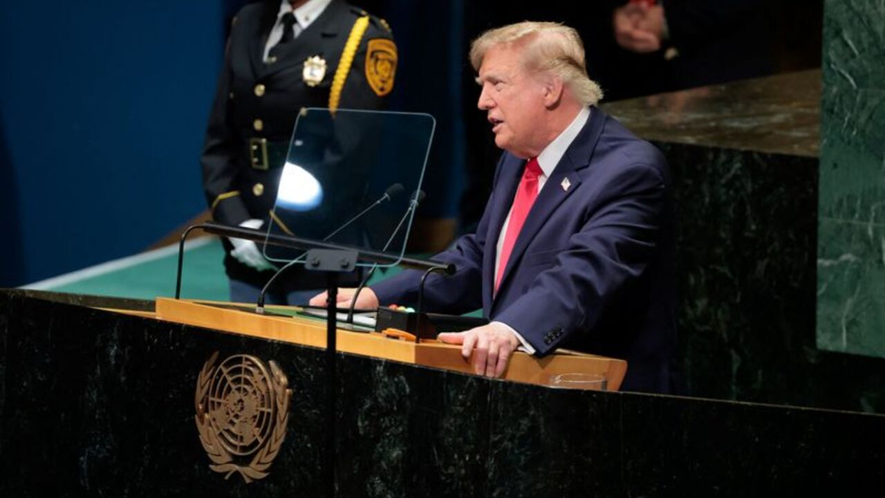US President Donald Trump addresses the 81st United Nations General Assembly (UNGA), in New York City
