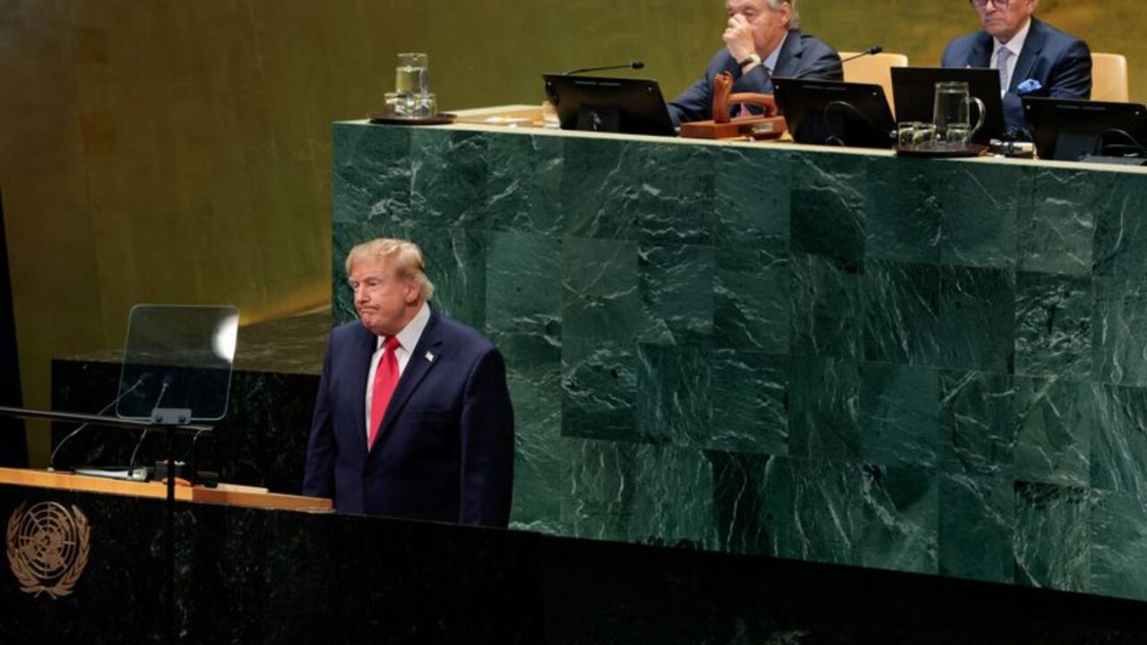 US President Donald Trump addresses the 81st United Nations General Assembly (UNGA), in New York City
