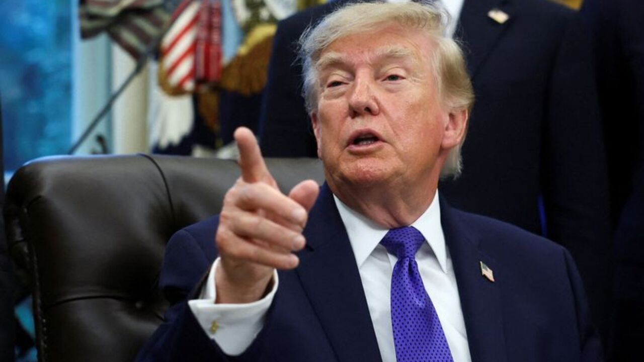 US President Trump makes an announcement from the Oval Office at the White House