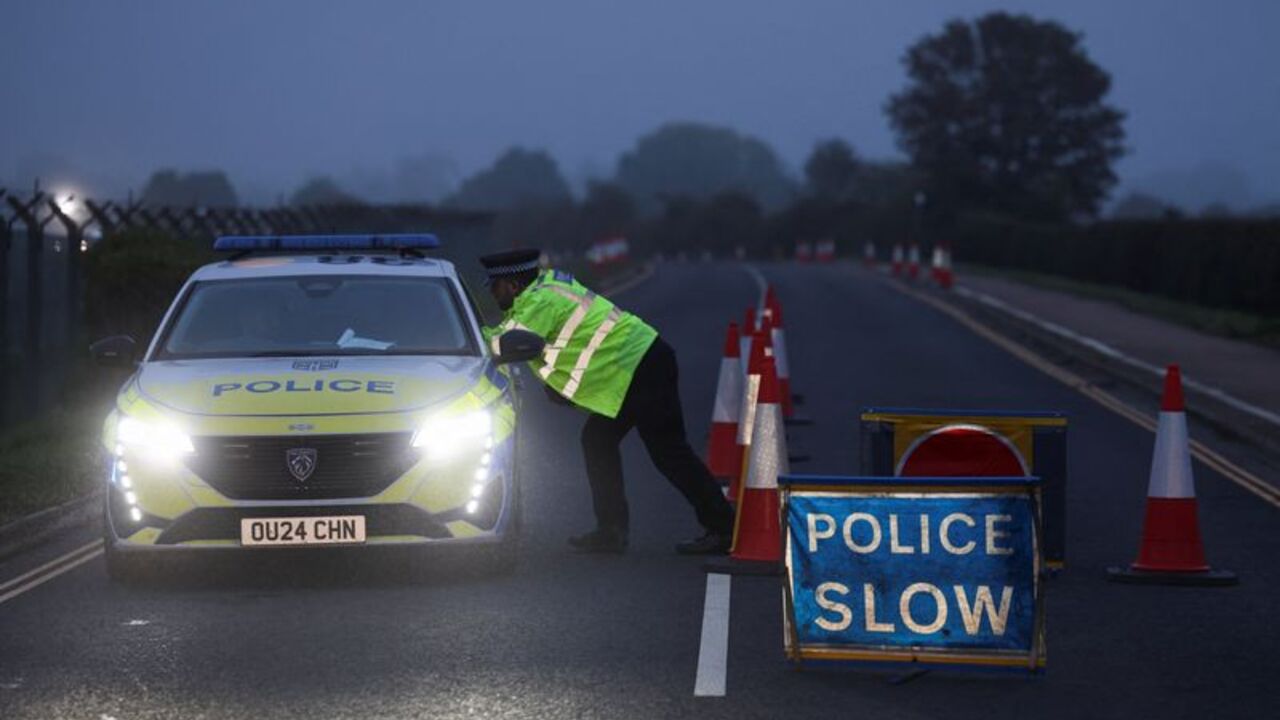 RAF Fairford airbase after a major incident, in Fairford