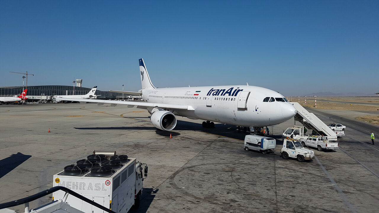 An Iran Air Airbus A300 prepares for boarding at Tehran Imam Khomeini International Airport in Tehran, Iran, Aug. 16, 2016.