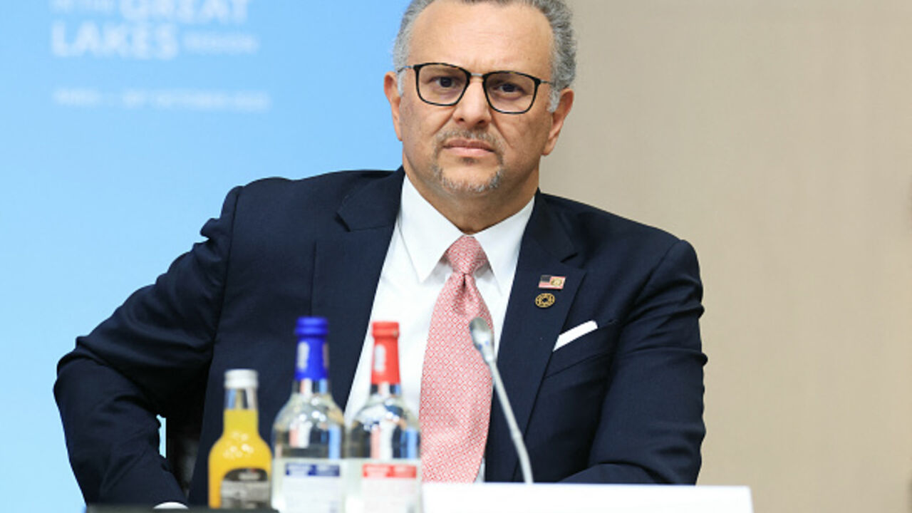 US Department of State's senior advisor to the President for Arab and African Affairs Massad Fares Boulos attends a conference for the support of peace and prosperity in the Great Lakes region, in Paris, on October 30, 2025. The international community gathered in Paris on October 30, 2025 to raise awareness about the dire humanitarian situation in the Great Lakes region, aiming to raise hundreds of millions of euros despite a drastic decrease in international aid, particularly from the United States. (Phot